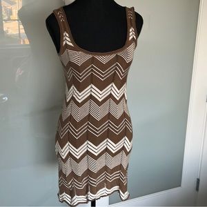 BCBG chevron midi dress, size medium fits small